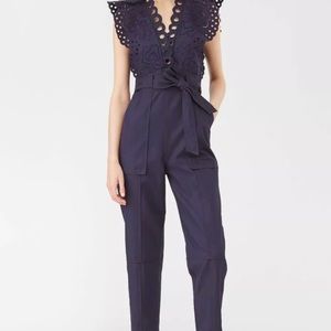REBECCA TAYLOR ARIANA SLEEVELESS EYELET JUMPSUIT Size 2